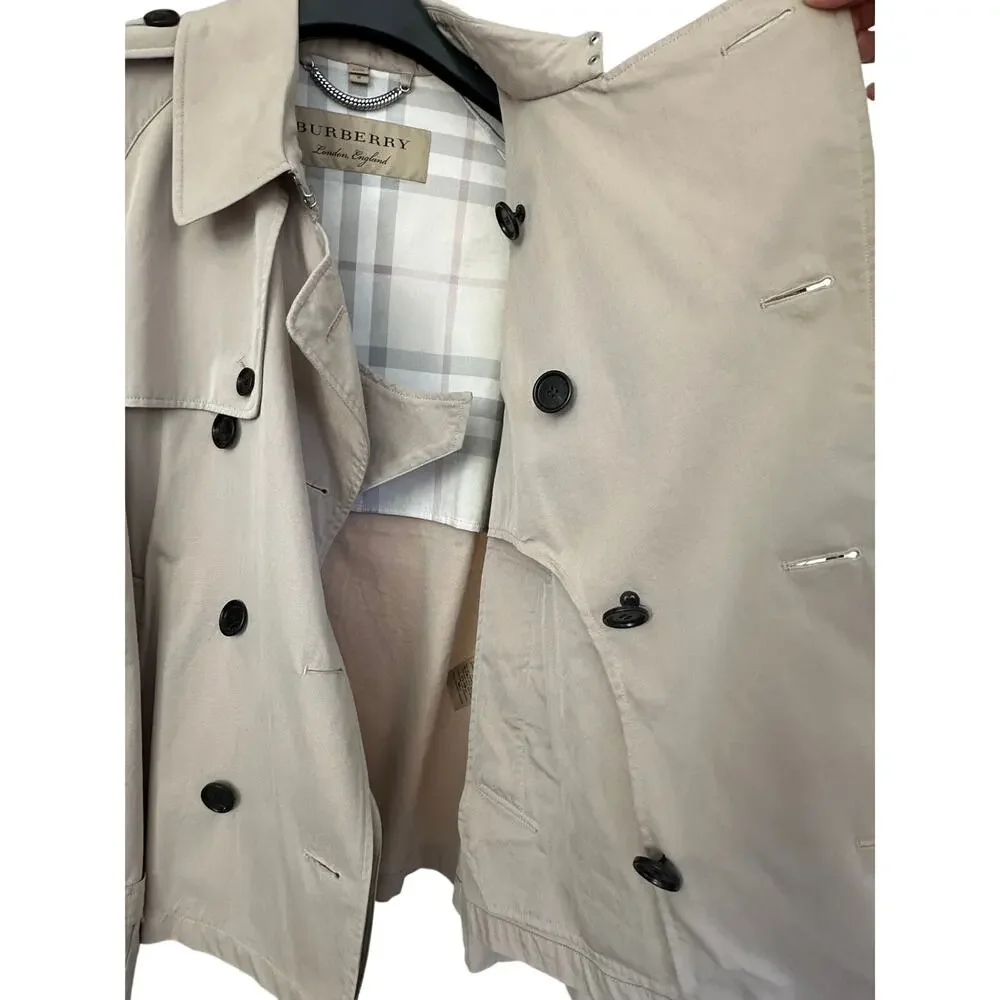 Burberry Men's Westbridge Short Trench Coat Cotton Gabardine (Size M)
